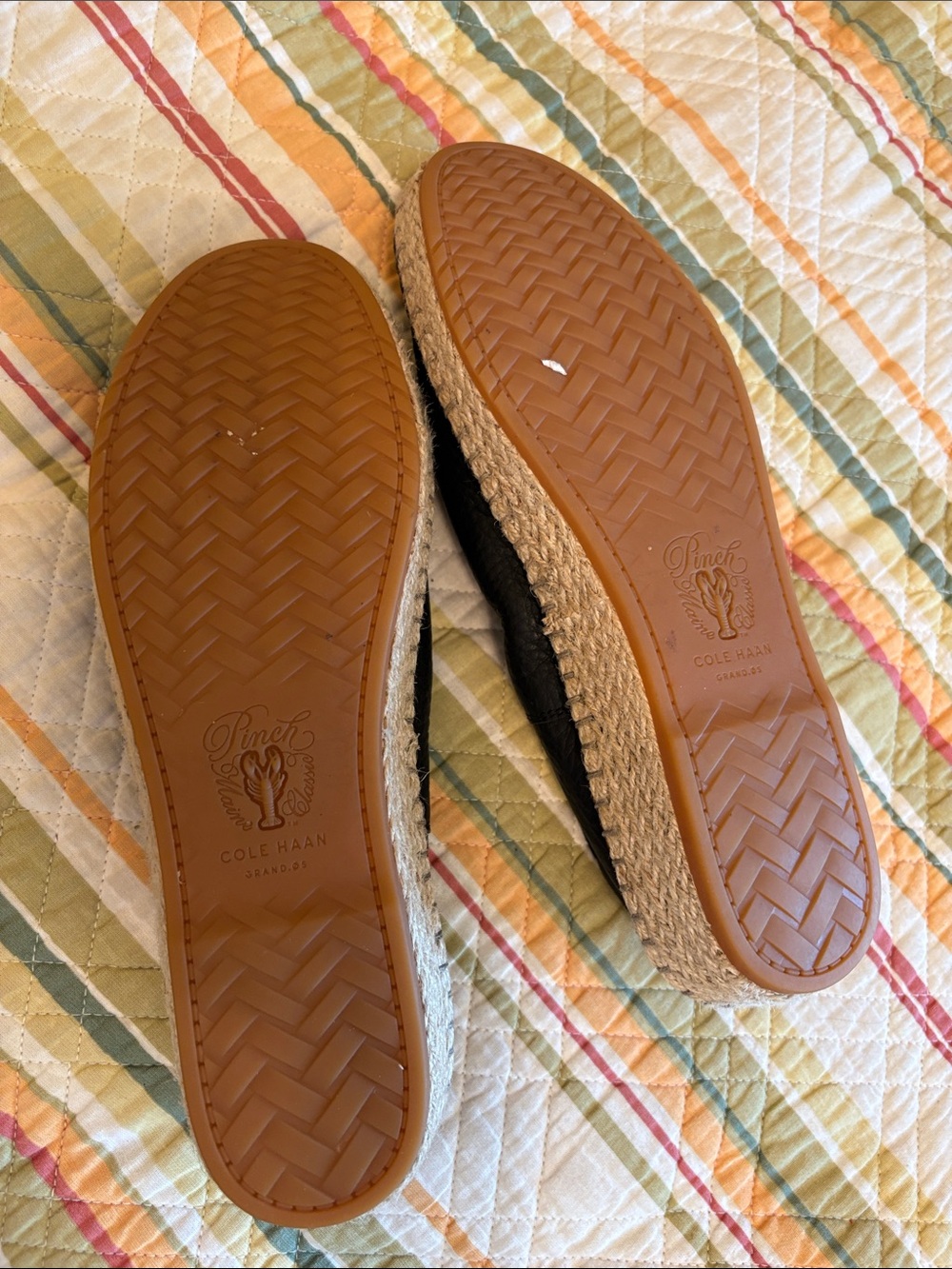 Cole Haan cloud feel Black Leather Espadrille ballerina Flats 8 - Picture 3 of 7